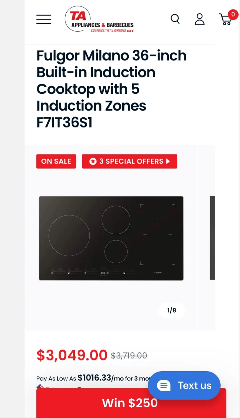 Fulgur Milano 30-inch Cooktop F7IT36S1 thumbnail