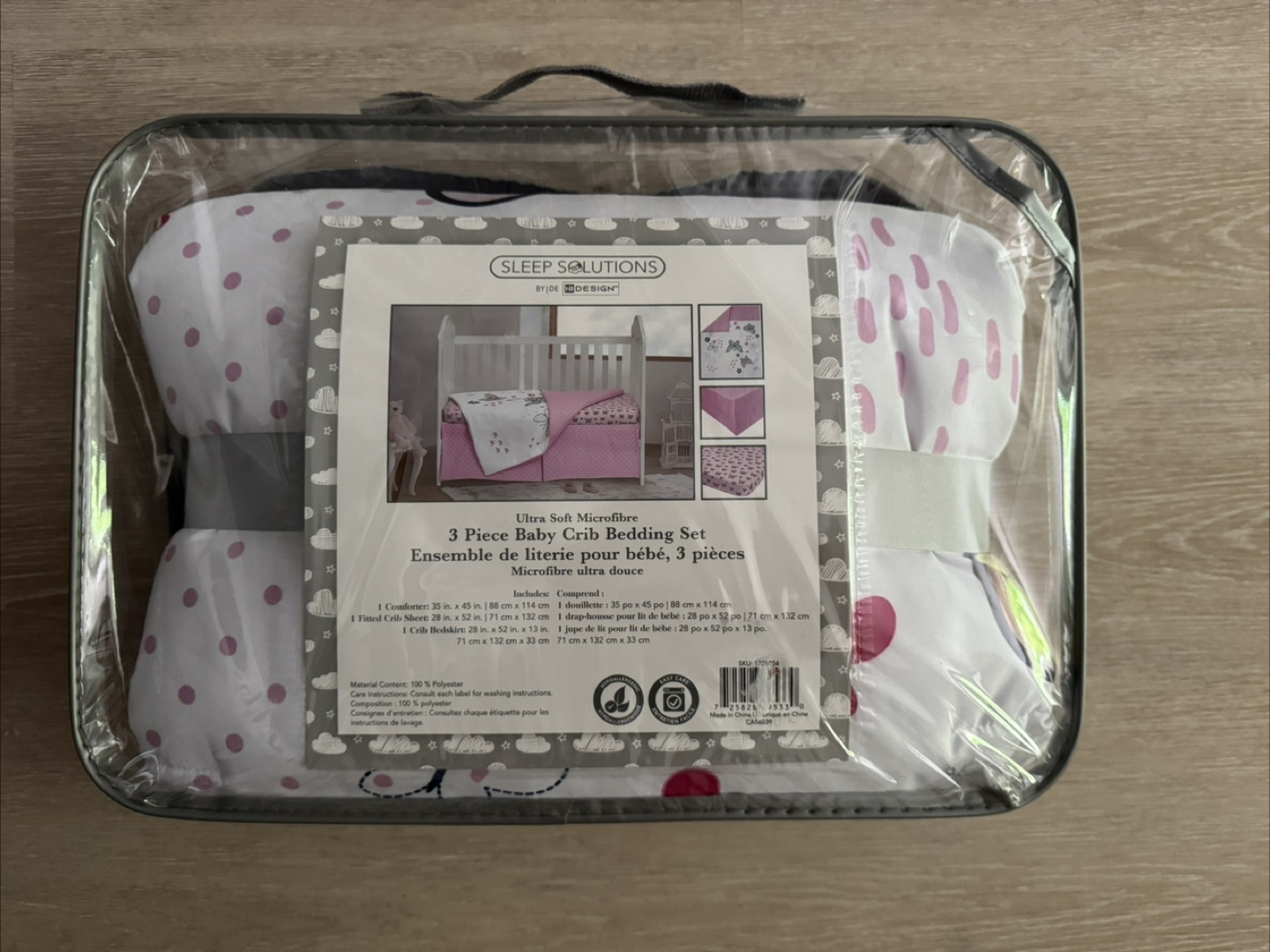 Sleep Solutions 3-Piece Baby Crib Bedding Set