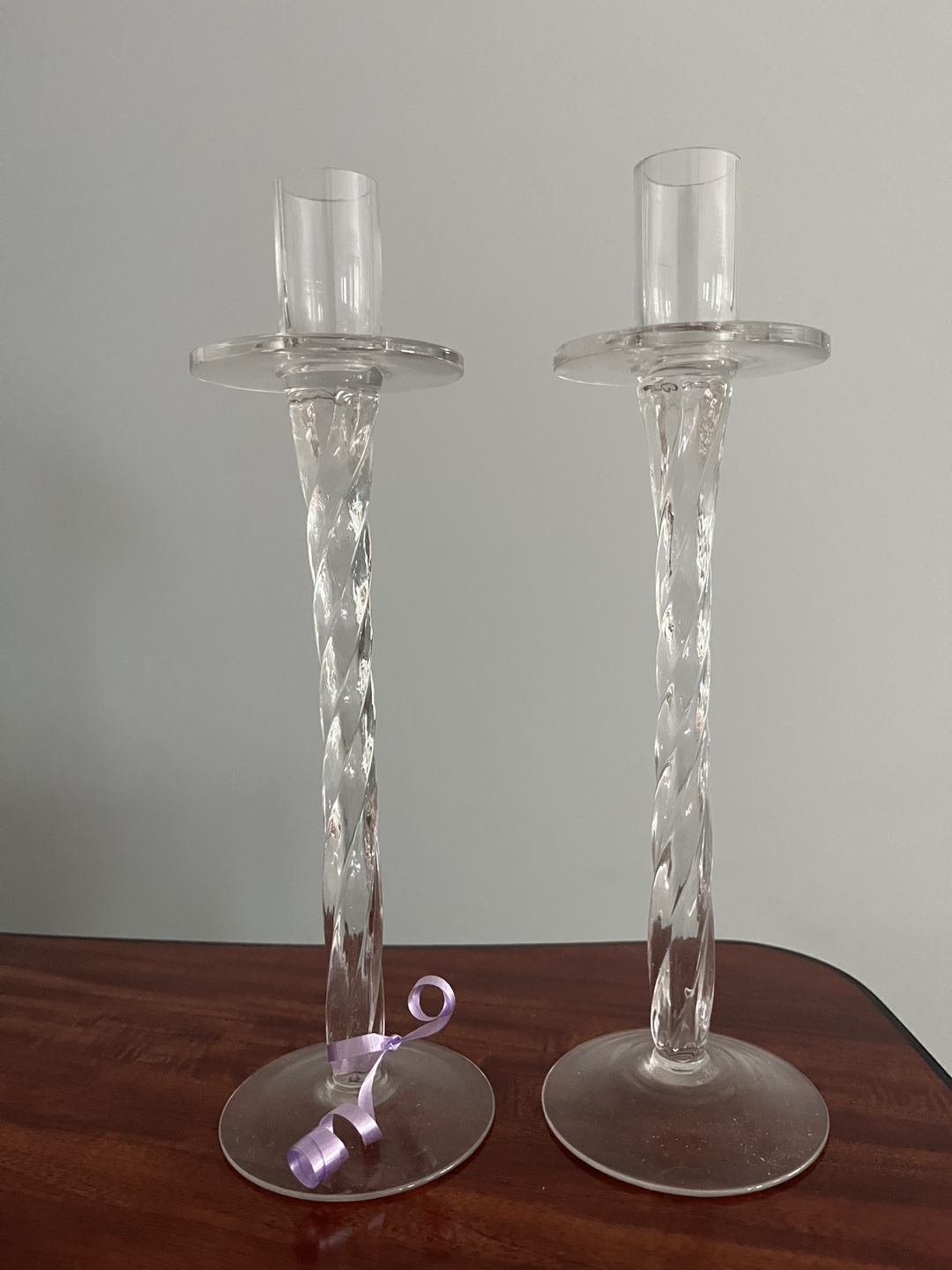 IN HOME Glass Candle Sticks - Pair