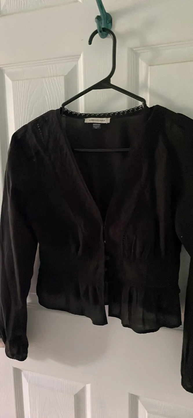 American Eagle Black XS Blouse thumbnail