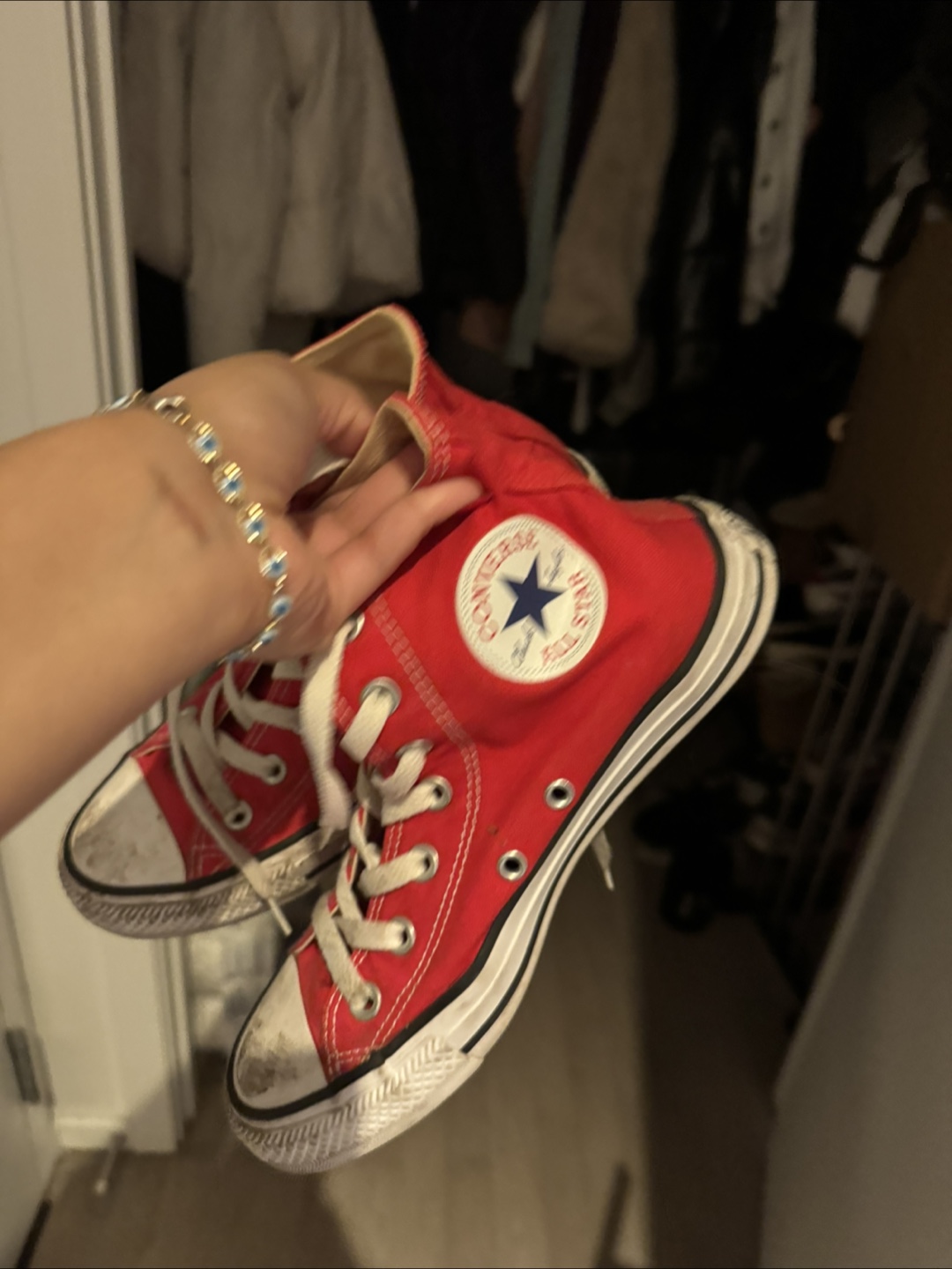 Red Converse Chuck Taylor All Star High Tops - photo 3