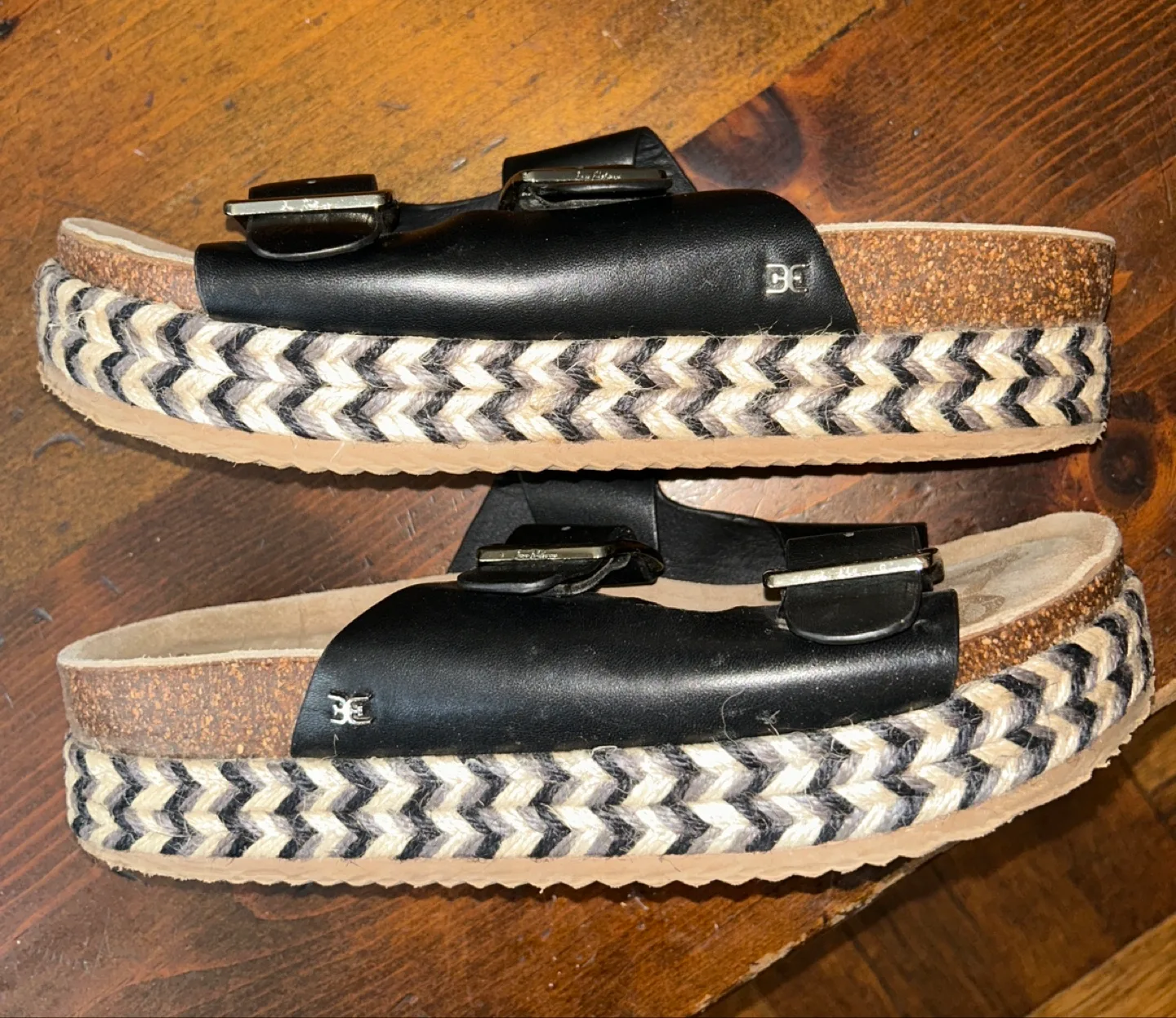 Sam Edelman Black Leather Espadrille Sandals - SZ 10 image indicator(2)