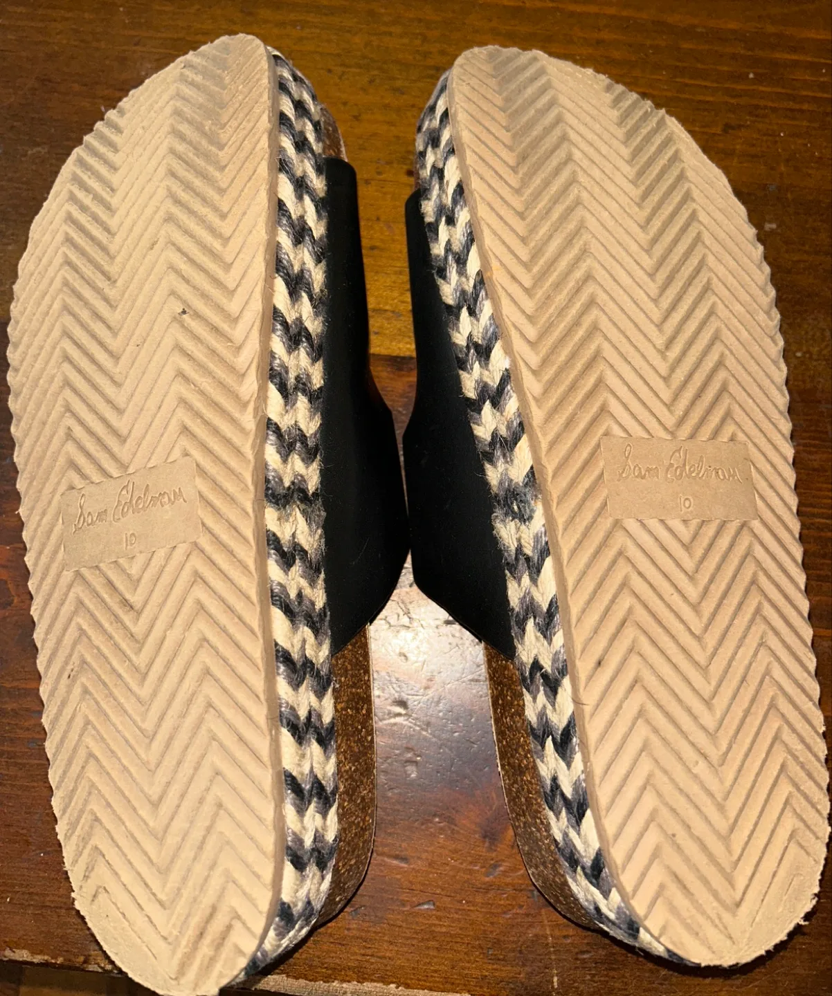 Sam Edelman Black Leather Espadrille Sandals - SZ 10 image indicator(3)