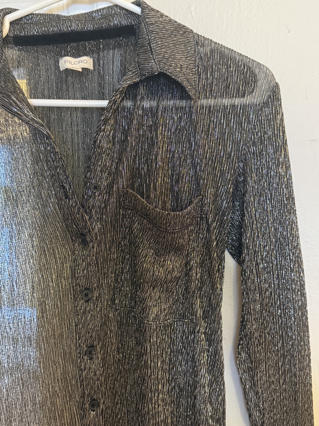 Anthropologie Metallic Button-Down Shirt - photo 2