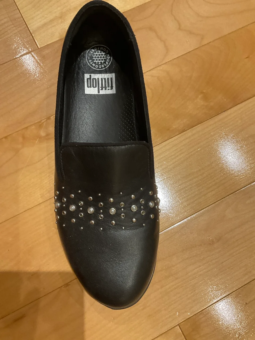 Fitflop Leather Loafers, US 9, Black image indicator(3)