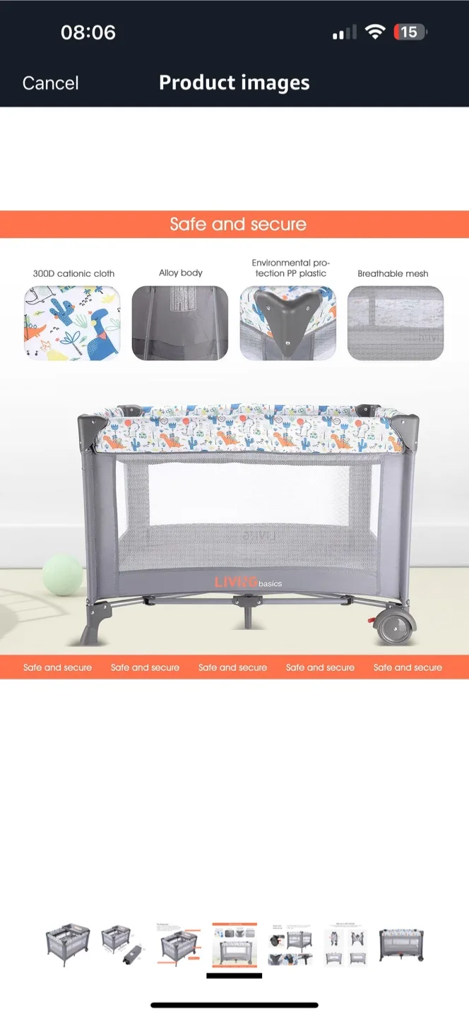 Living Basics Baby Bed Playard image indicator(3)