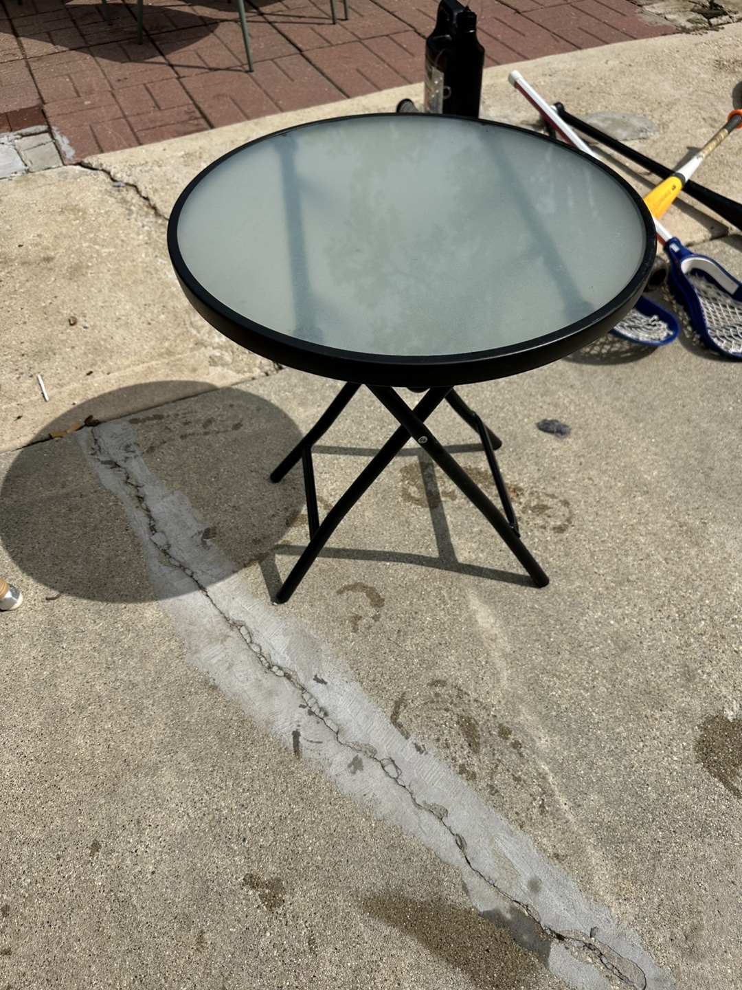 Round Glass Top Folding Table - 24 inch - photo 2