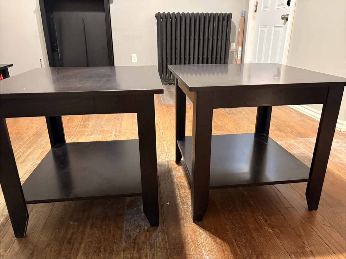Two Dark Brown End Tables - photo 2