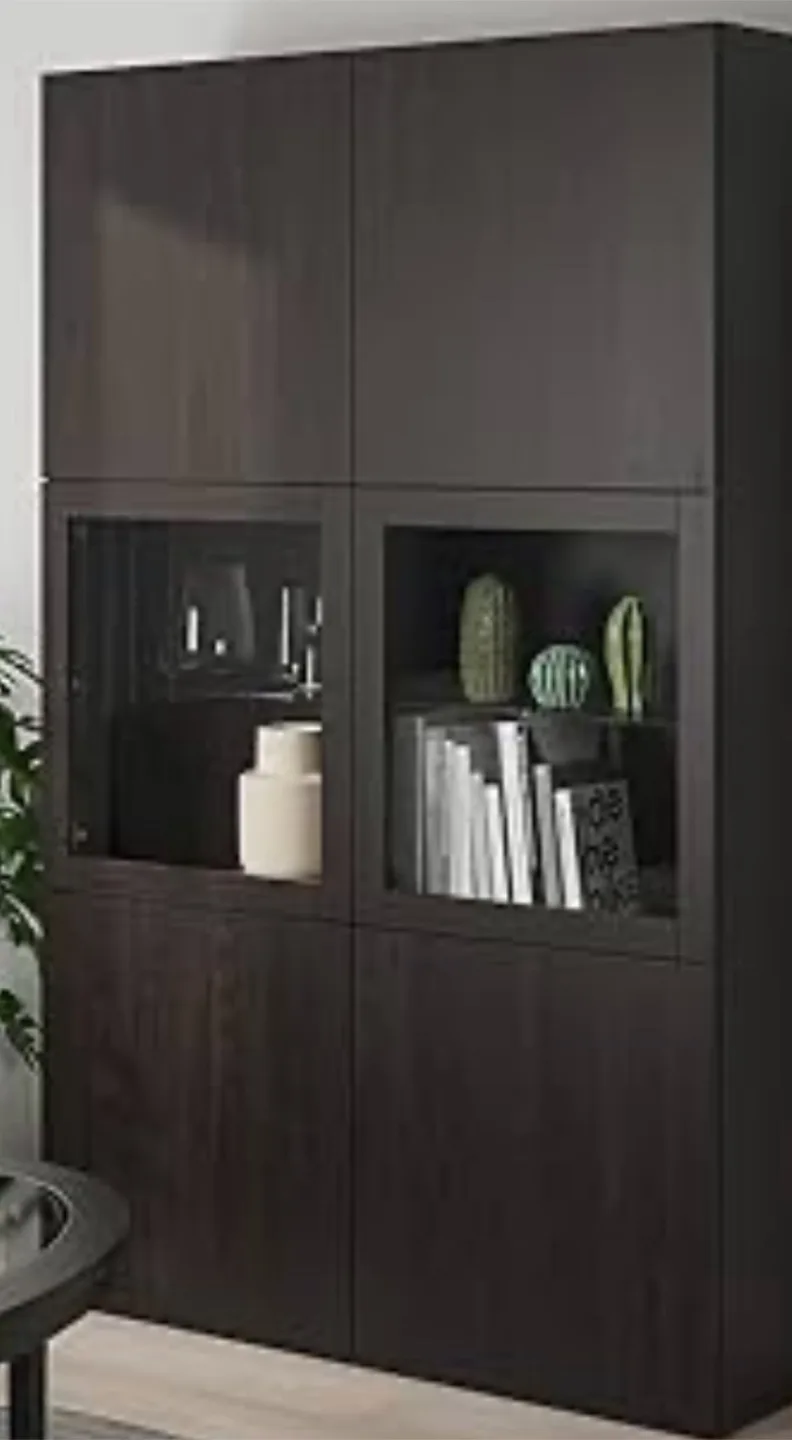 3 BESTÅ Shelf unit with doors, black-brown. image indicator(6)