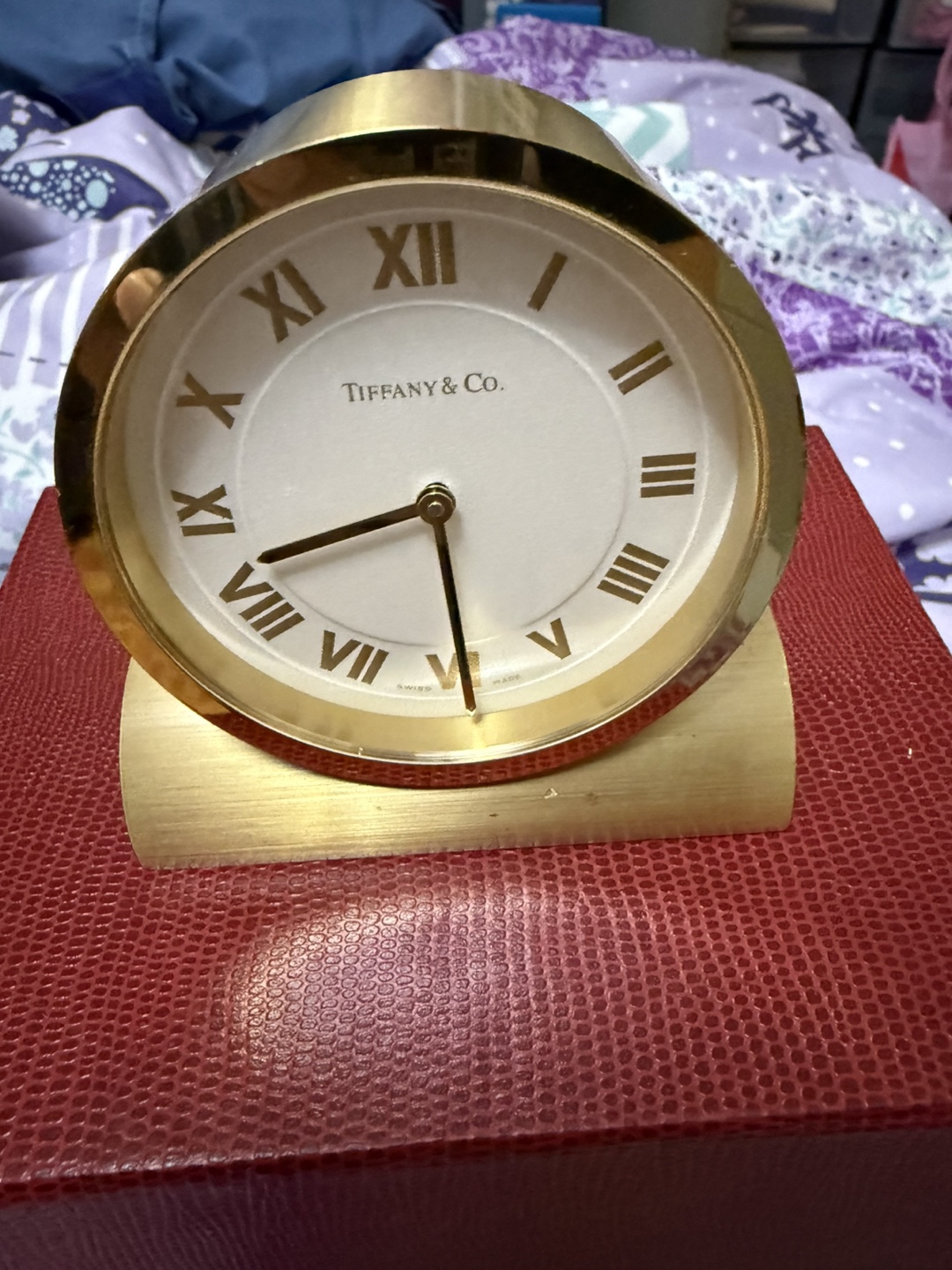 Tiffany & Co. Swiss Made Desk Clock with box