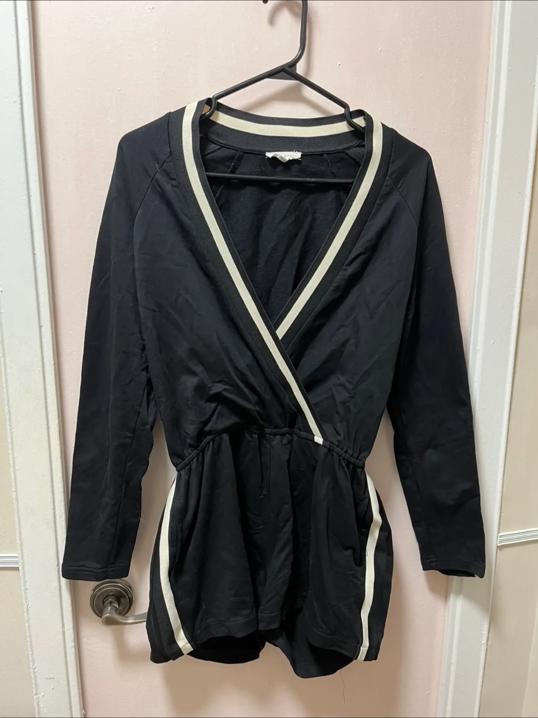 Black Romper with White Stripes thumbnail