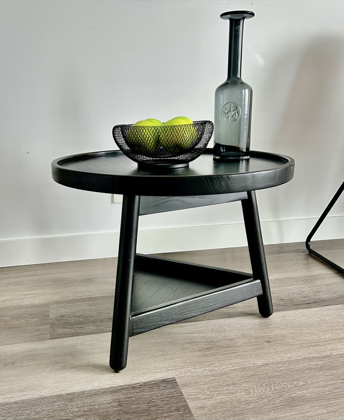 Round Black Side Table - 24" Diameter
