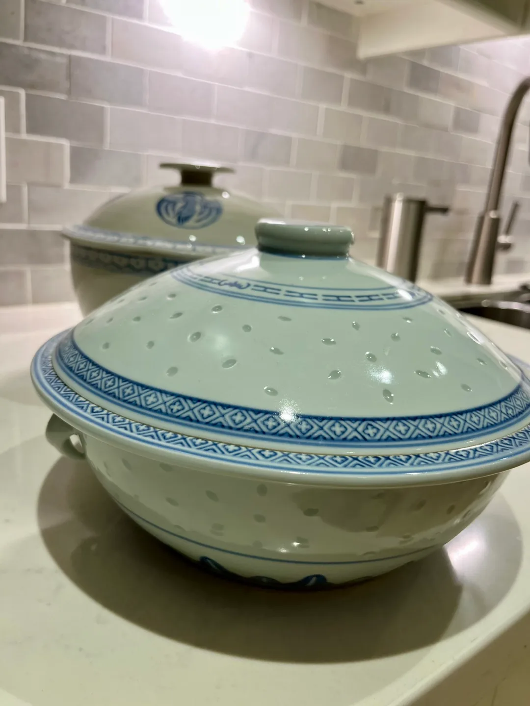 Two beautiful vintage soup tureens/punch bowl/storage jars image indicator(4)