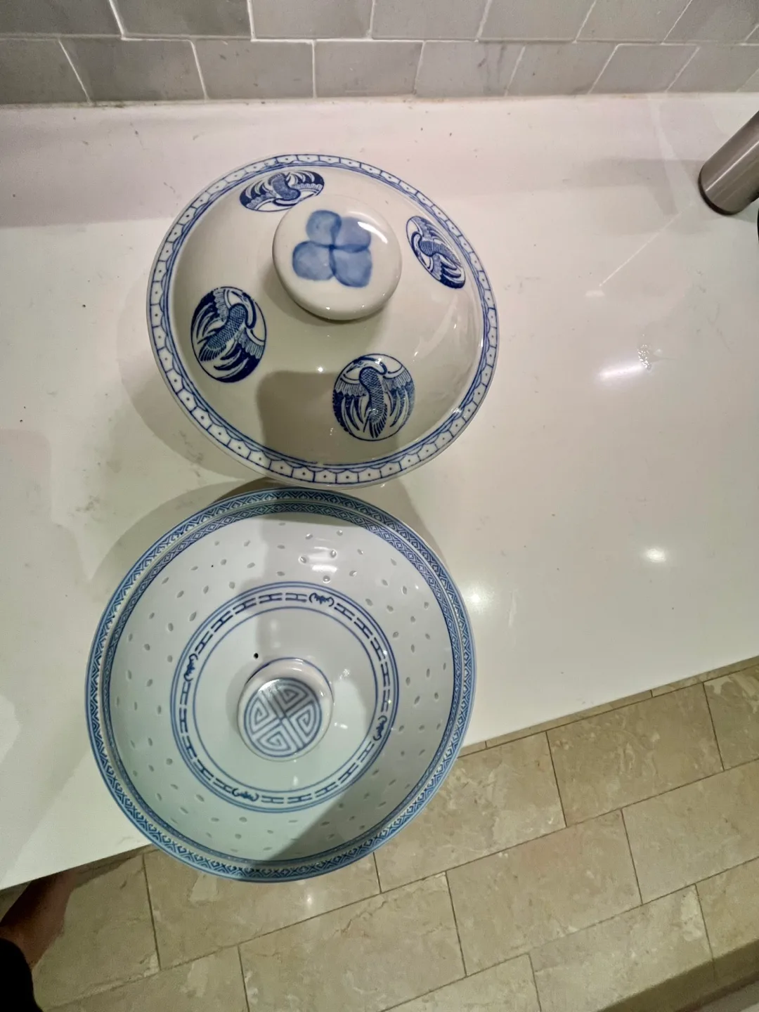 Two beautiful vintage soup tureens/punch bowl/storage jars image indicator(2)