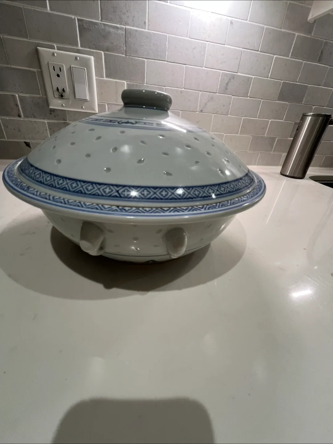 Two beautiful vintage soup tureens/punch bowl/storage jars image indicator(9)