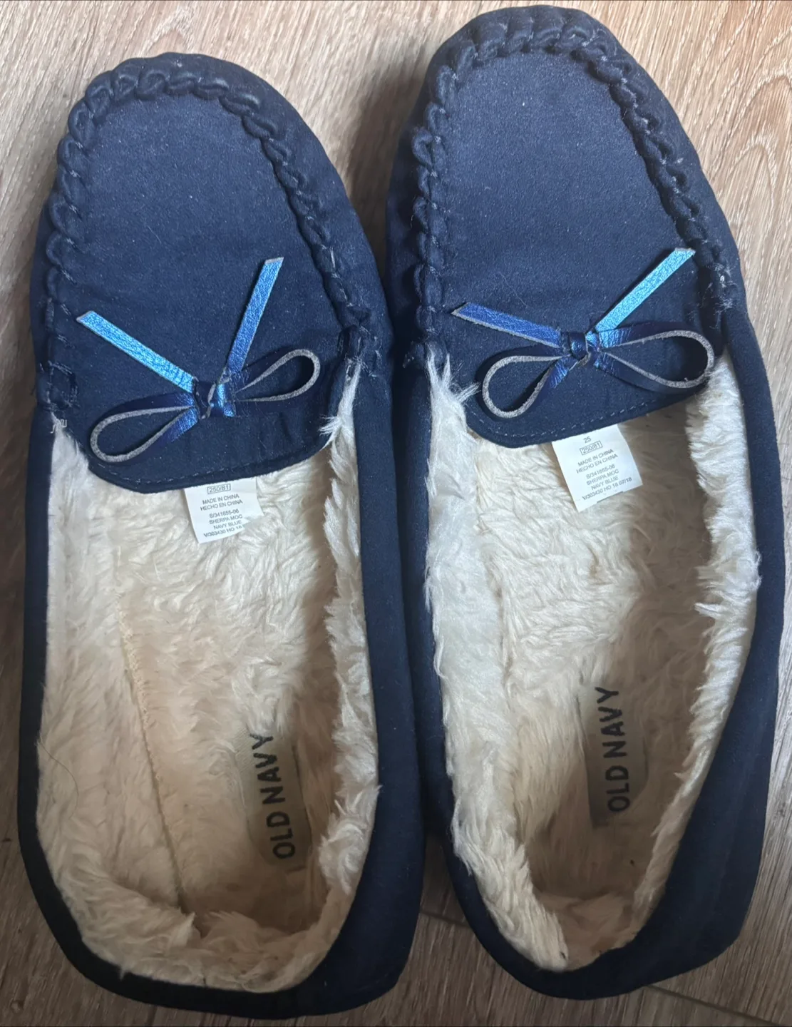 Faux-Suede Sherpa-Lined Moccasin Slippers thumbnail