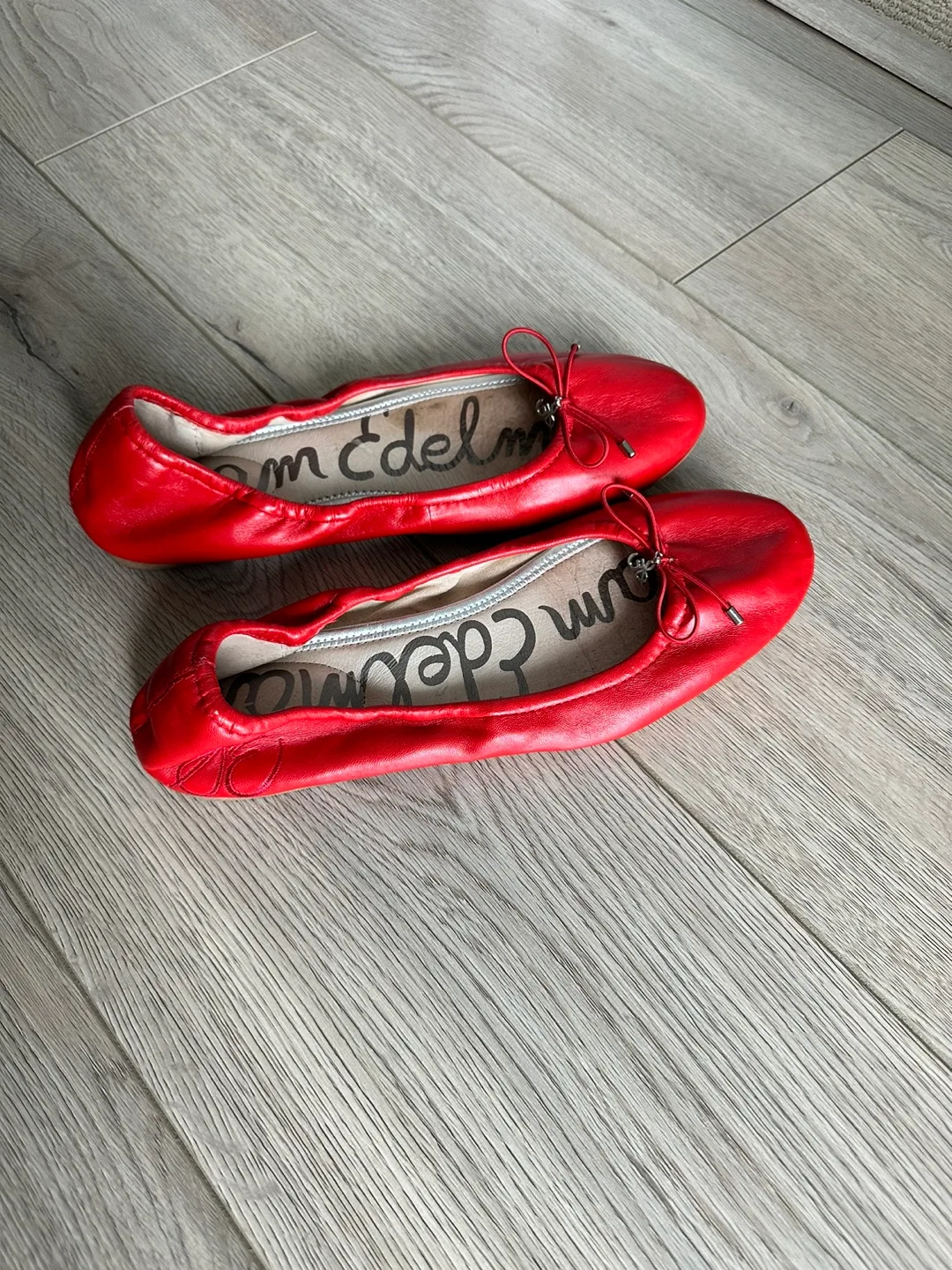 Sam Edelman Red Leather Ballet Flats Size 9 image indicator(4)