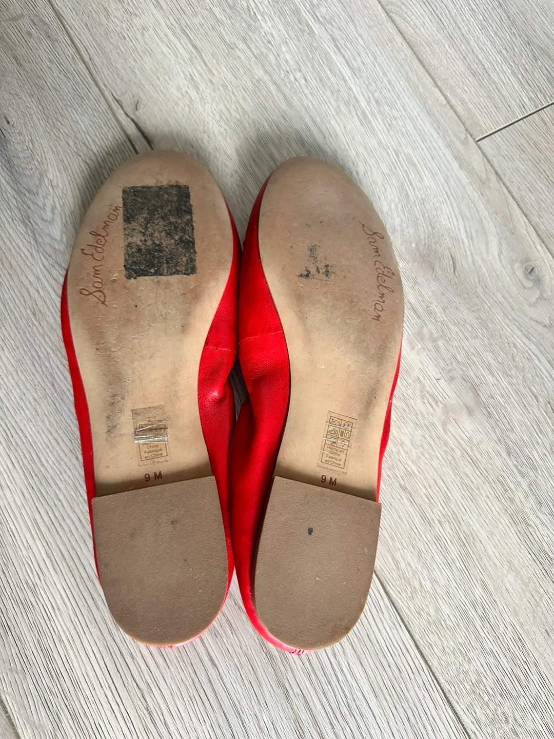 Sam Edelman Red Leather Ballet Flats Size 9 image indicator(3)