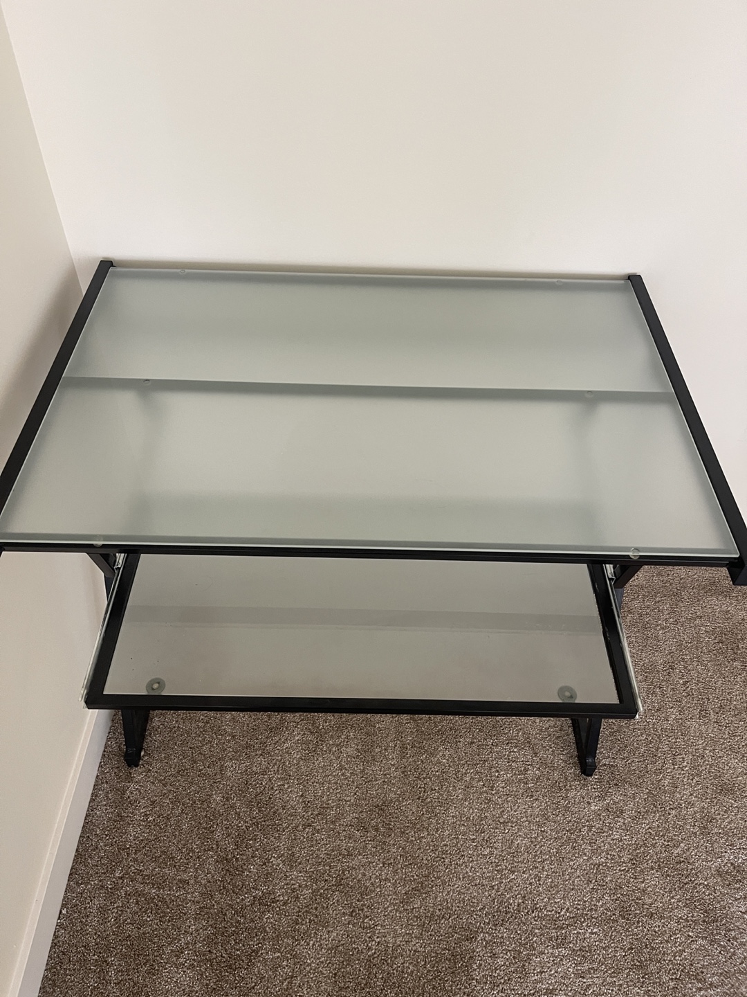 Glass Top Desk with Black Frame - photo 2