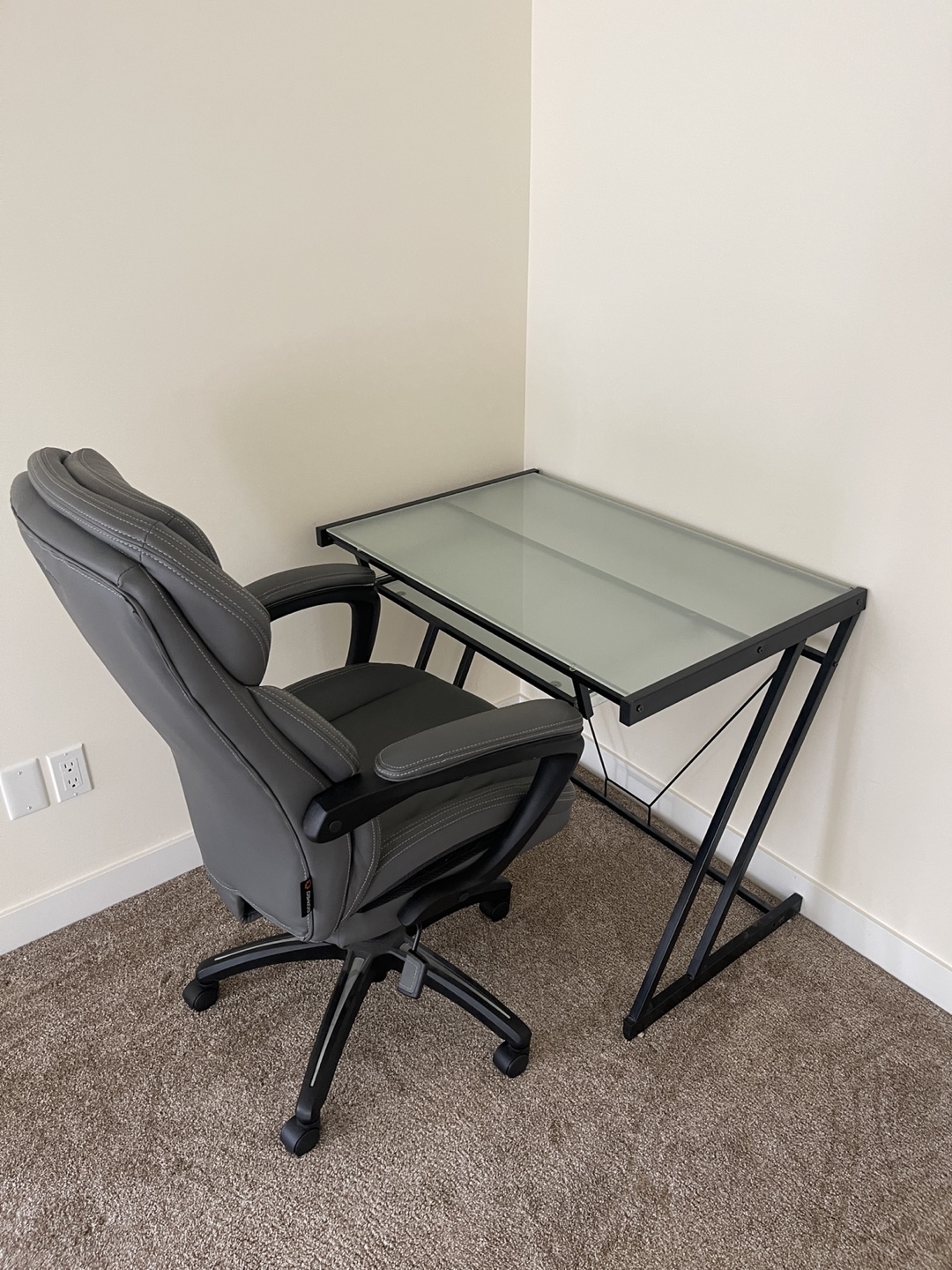 Wellness Design Office Chair & Glass Desk
