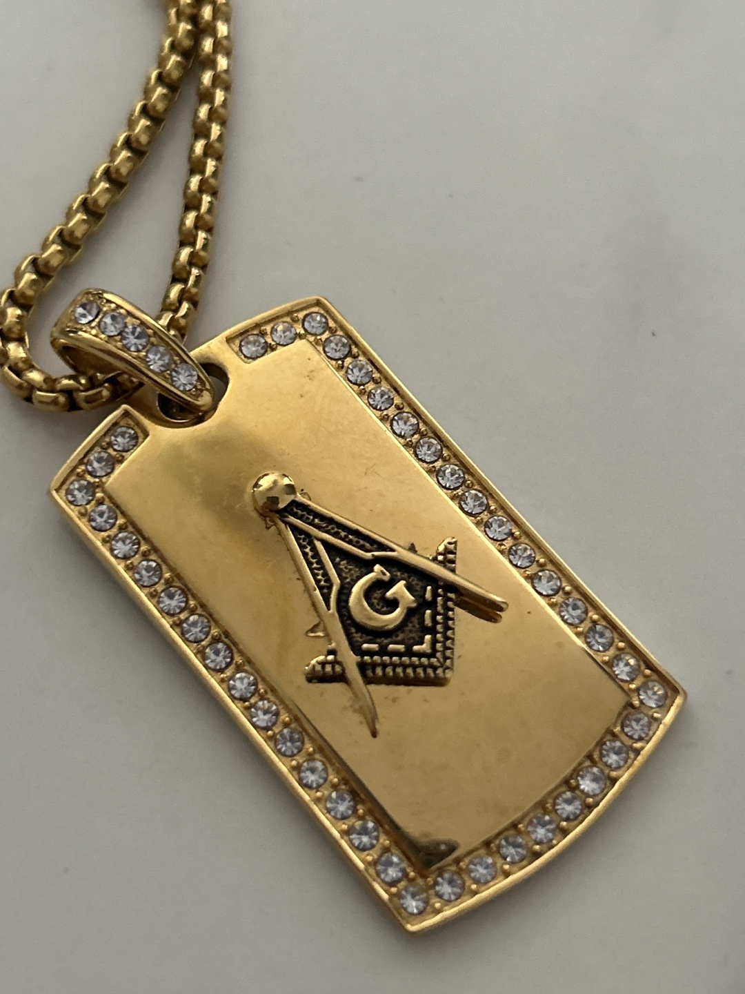 Gold Masonic Pendant Necklace - photo 2