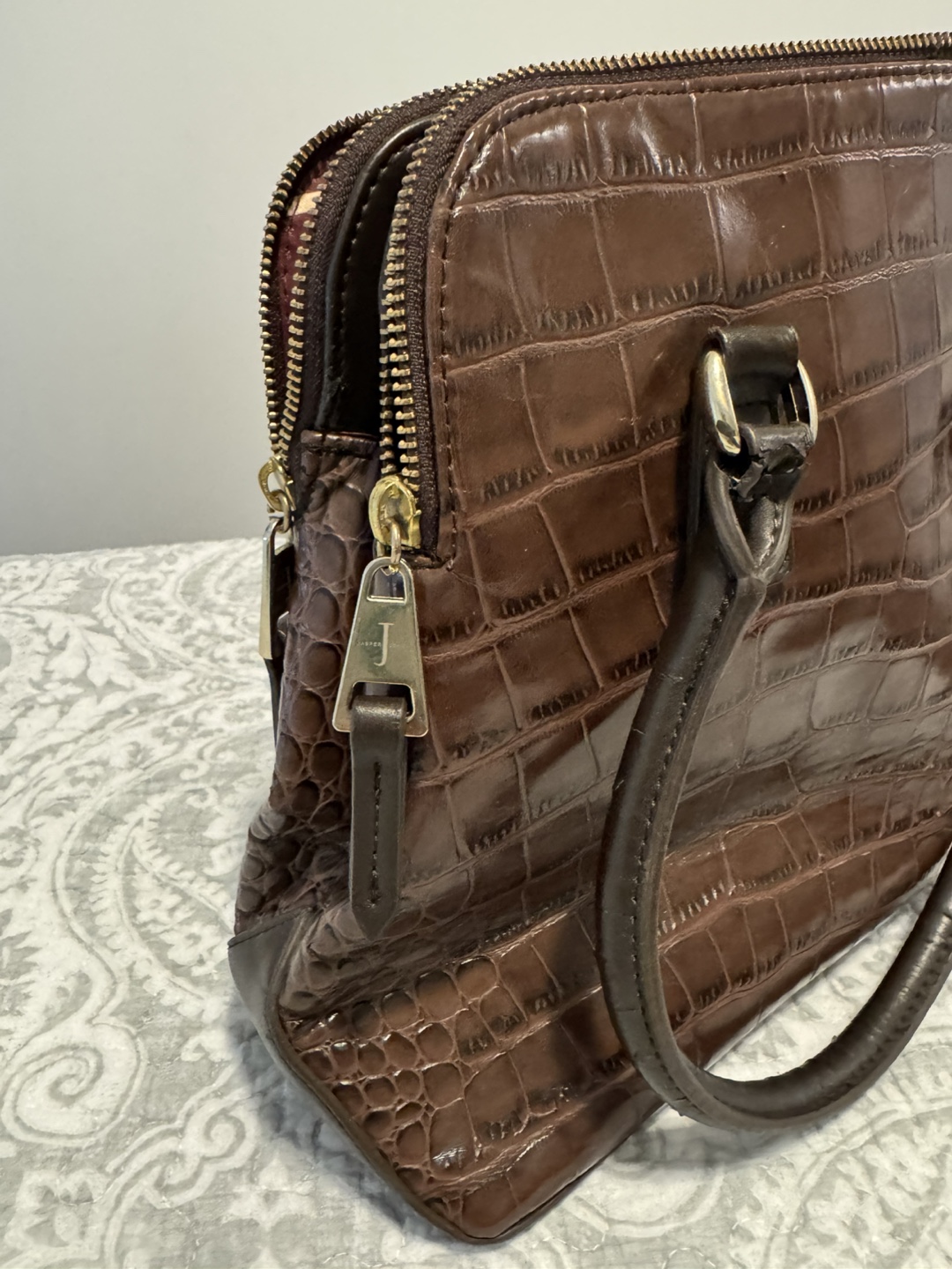 Conran Jaspar Brown Croc Embossed Satchel - photo 4