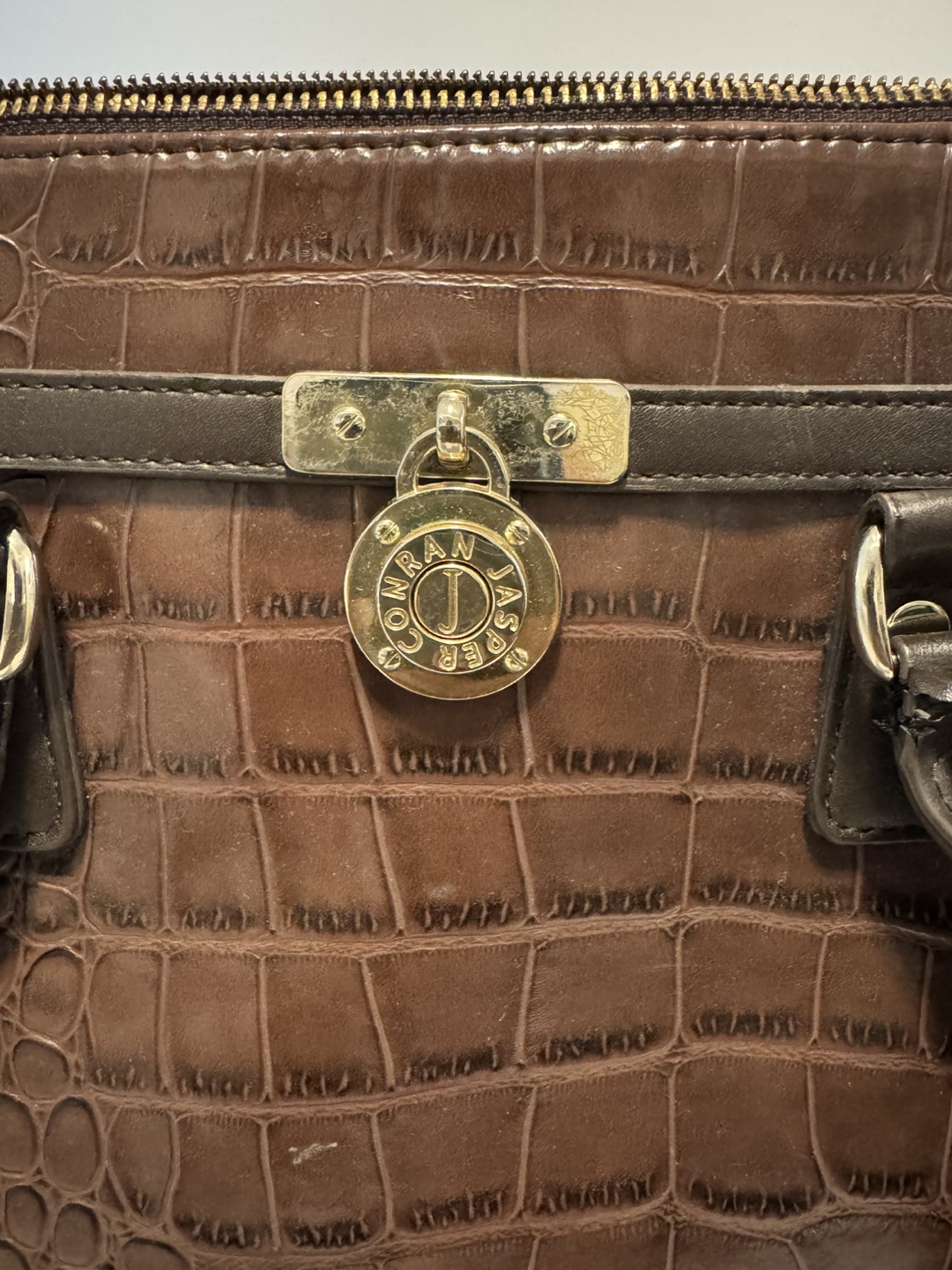 Conran Jaspar Brown Croc Embossed Satchel - photo 2