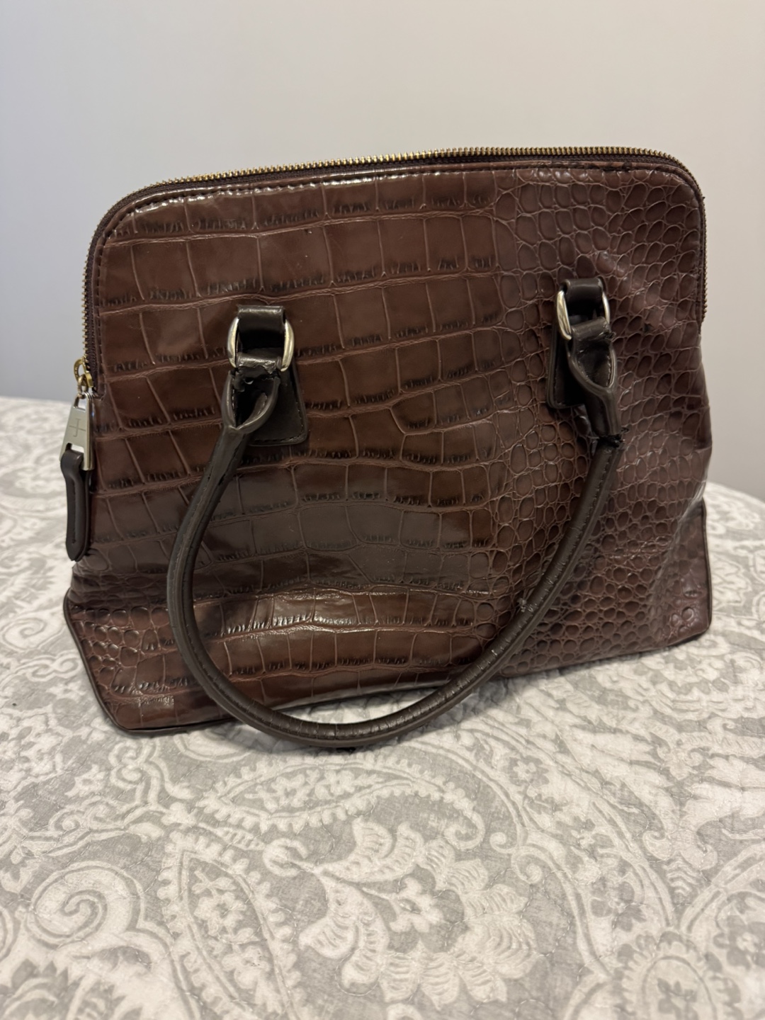Conran Jaspar Brown Croc Embossed Satchel - photo 3
