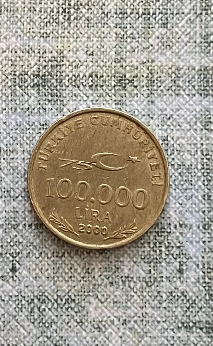 Vintage Turkey 🇹🇷 100000 Lira’s coin 2000 thumbnail