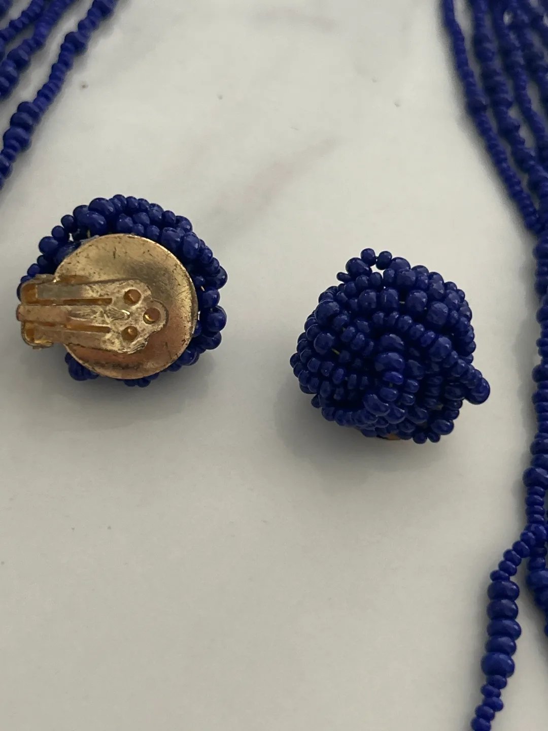 Blue Beaded Necklace & Earring Set image indicator(2)