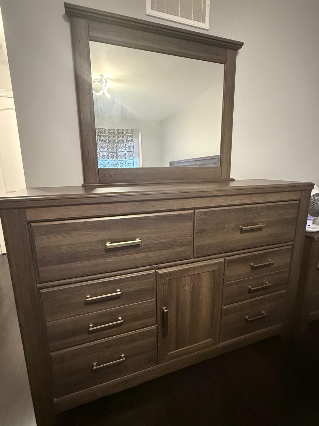 Wood Dresser with Mirror
