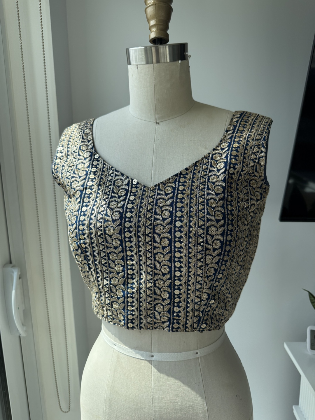 Blue & Gold Lehenga 4 piece set size small - photo 5