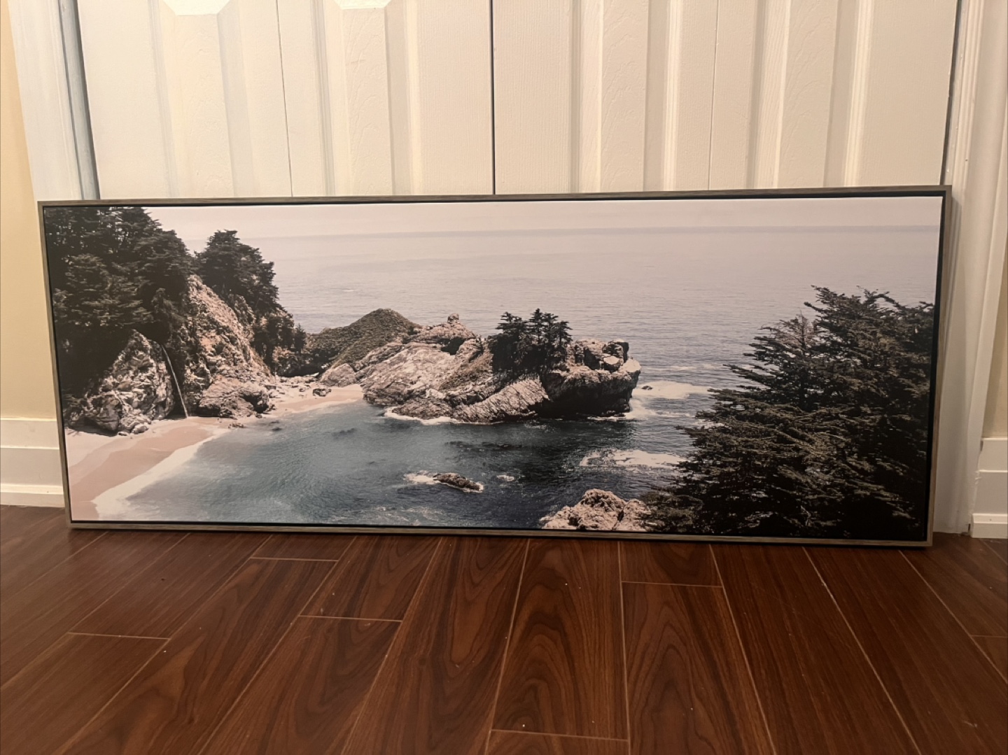 Large Framed Beach Scene Print (McWay Falls)