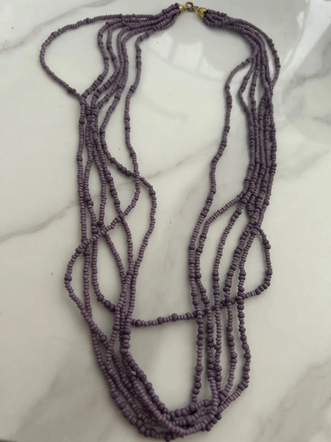 Purple Seed Bead Necklace thumbnail