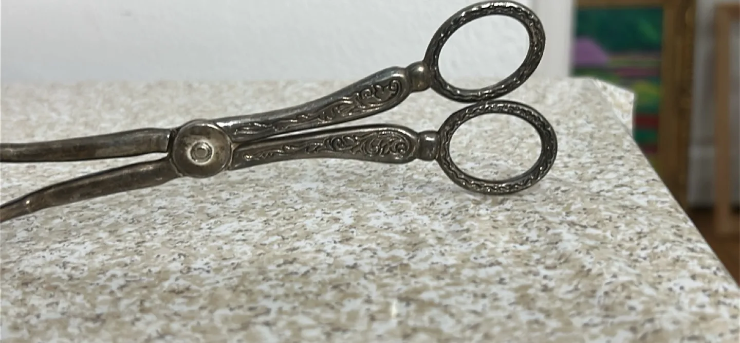 Vintage Sterling Silver Serving Tongs thumbnail