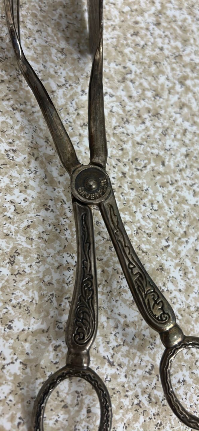 Silver Plate Serving Tongs. Made in Italy Vintage Items for Sale - photo 2