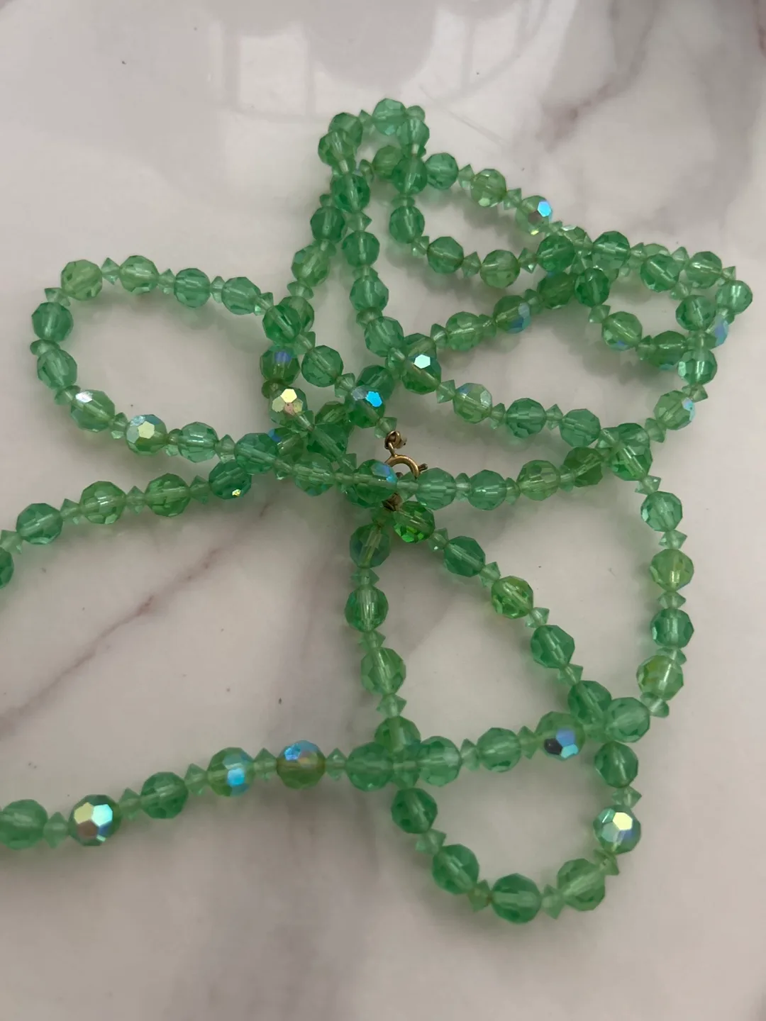 Green Crystal Beaded Necklace thumbnail