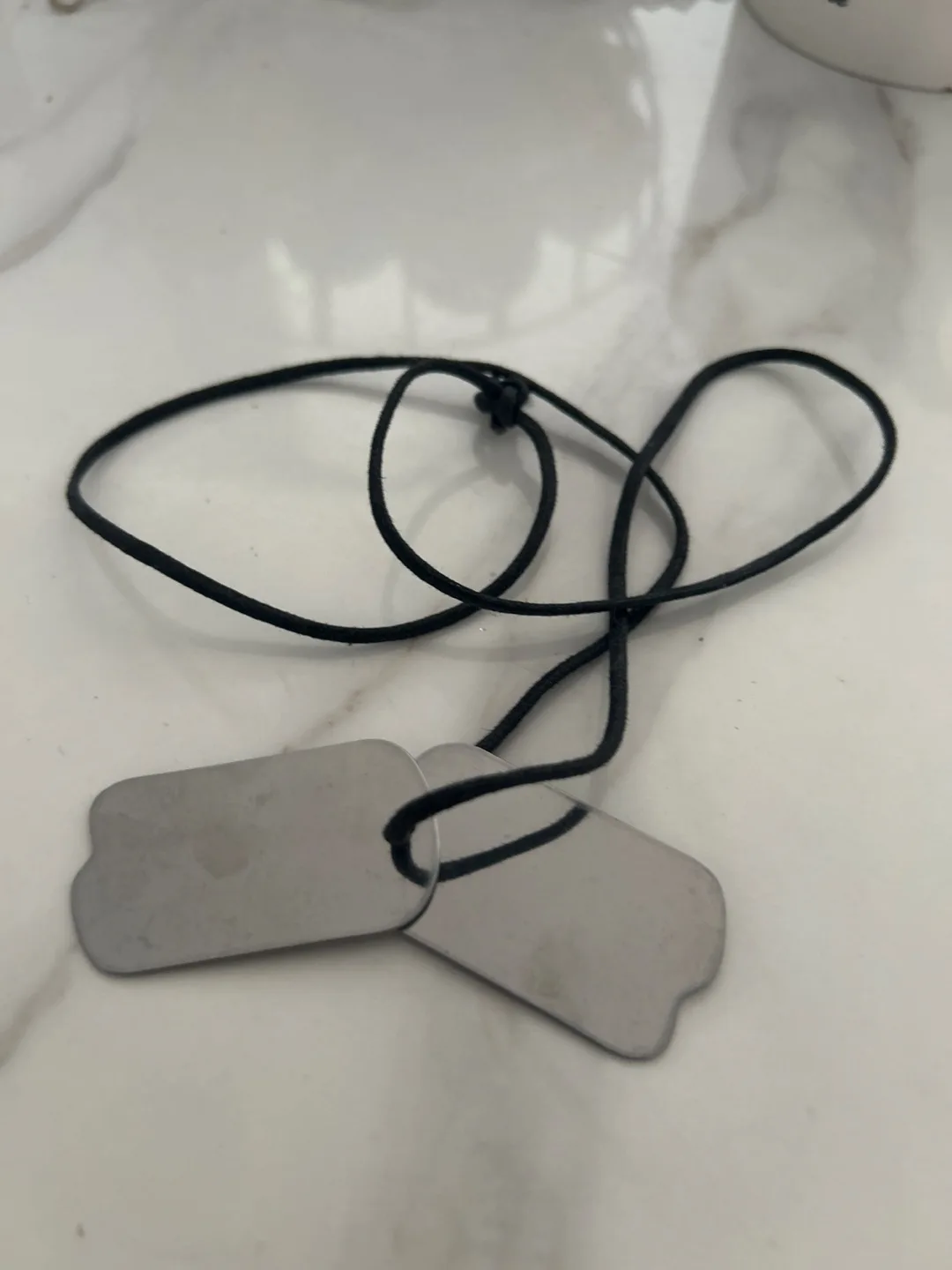 Metal Dog Tags with Black Cord thumbnail