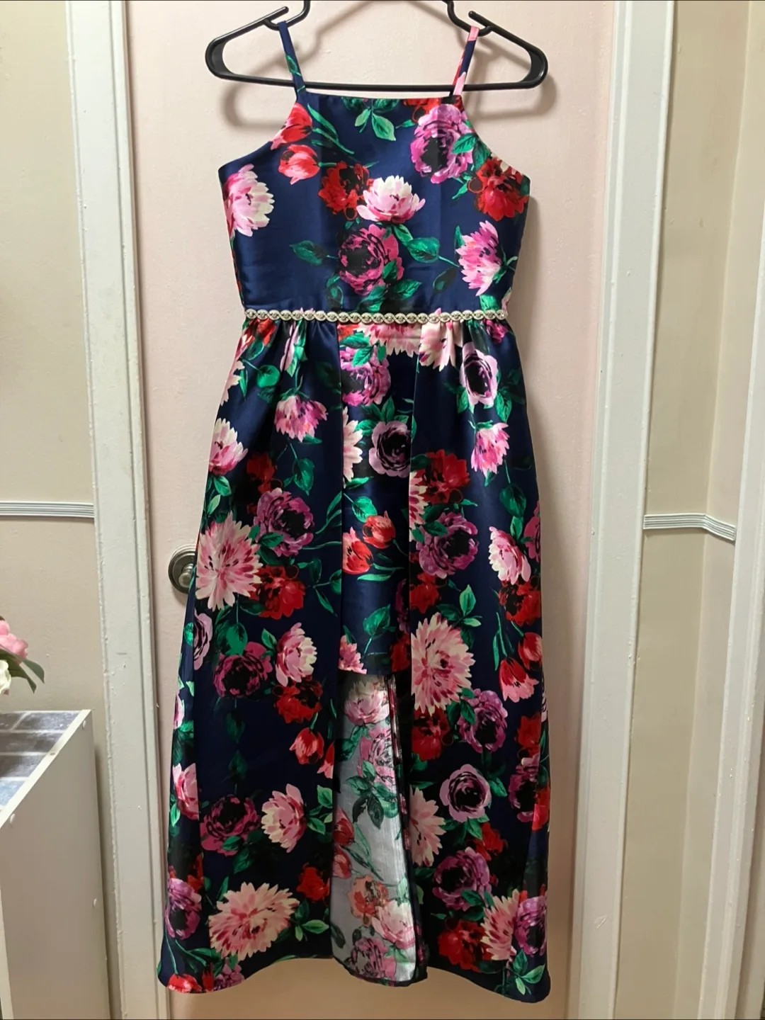 Floral Print Dress w Cape Skirt thumbnail