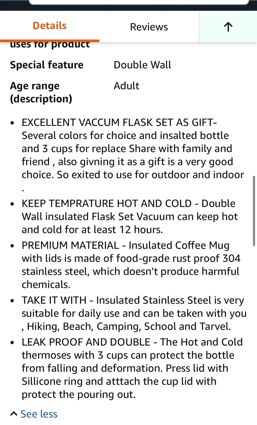 New Vacuum Flask Set - 500ml Bottle & 2 Cups image indicator(7)