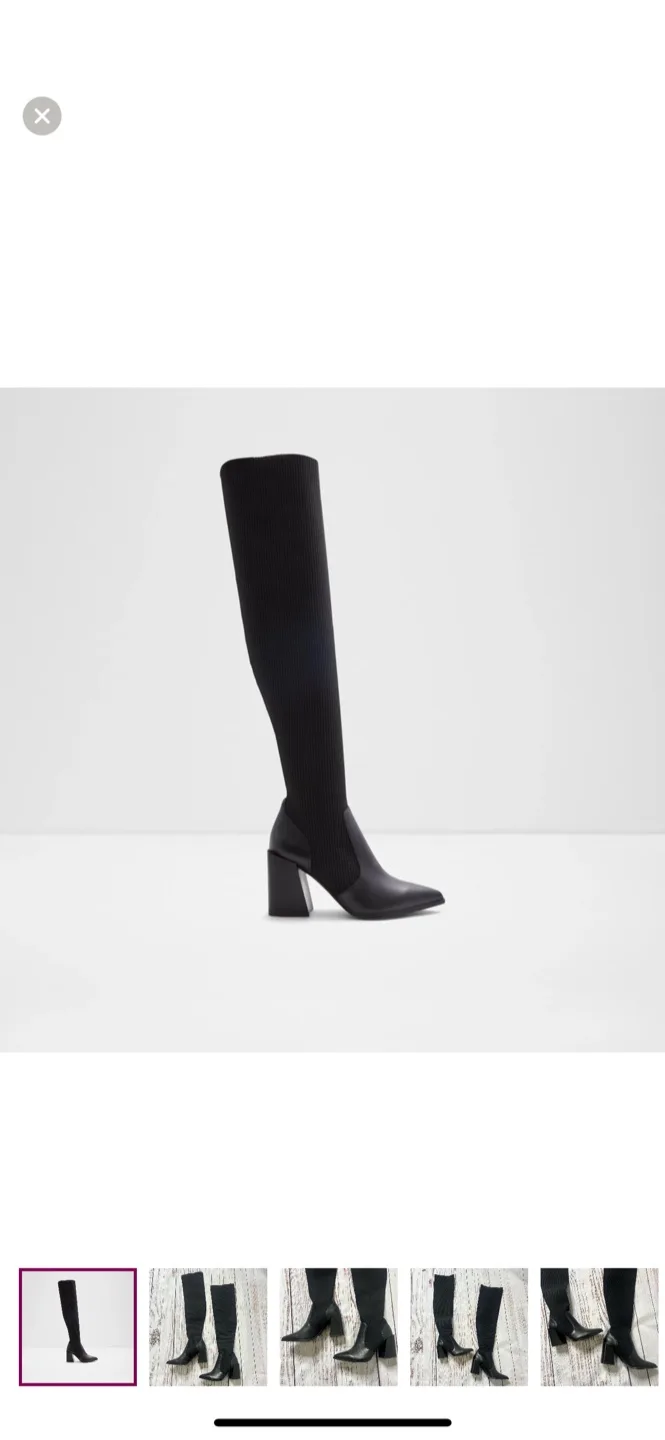 Aldo Black Thigh High Boots thumbnail