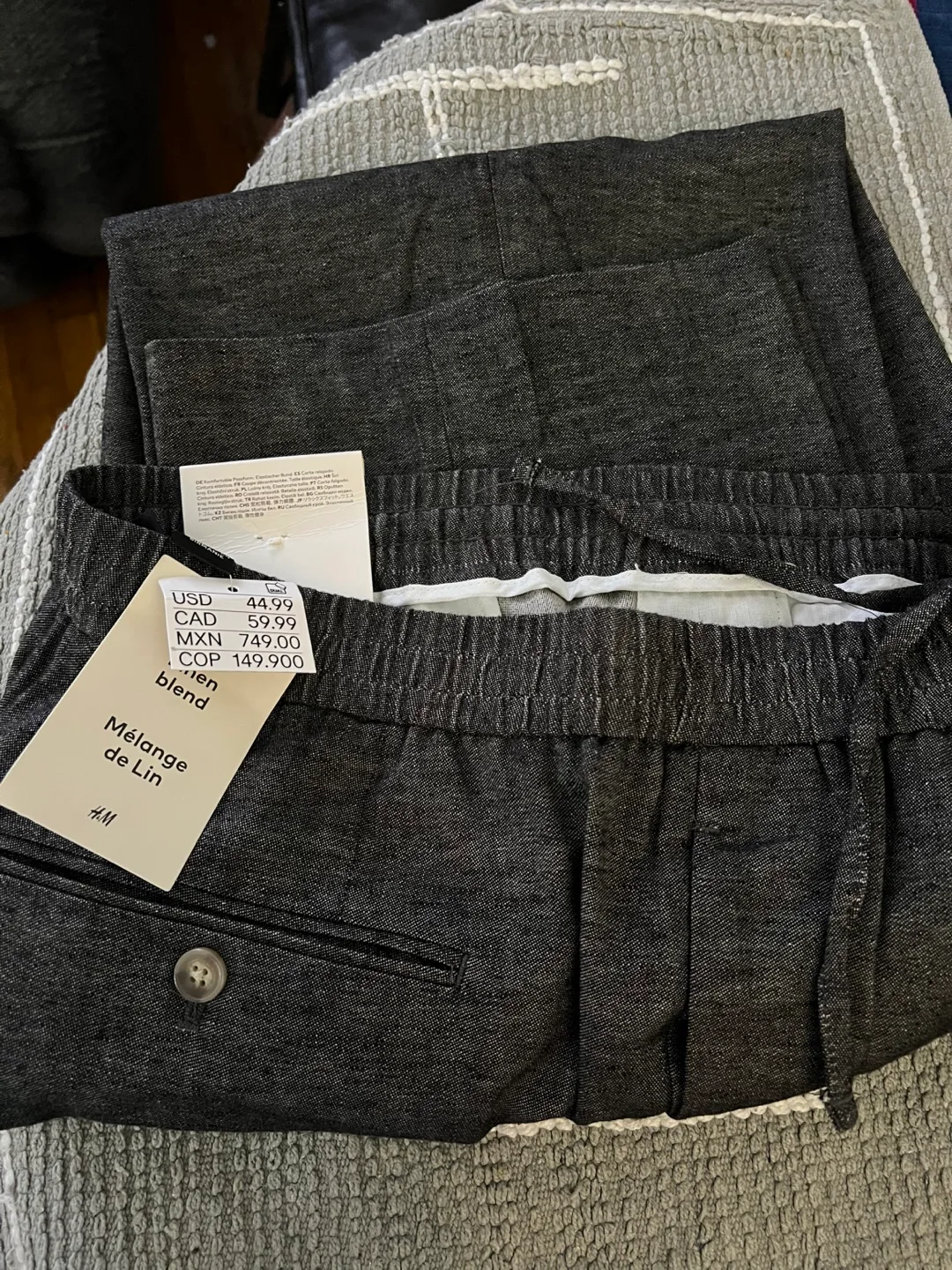 H&M Linen Blend Pants - Size L image indicator(2)