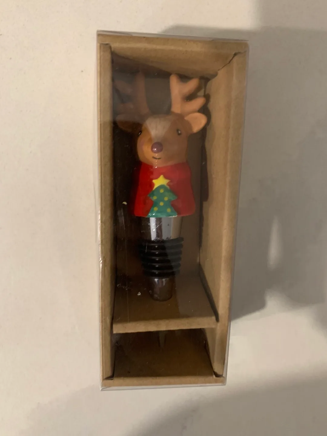 Reindeer Wine Stopper - New in Box image indicator(2)