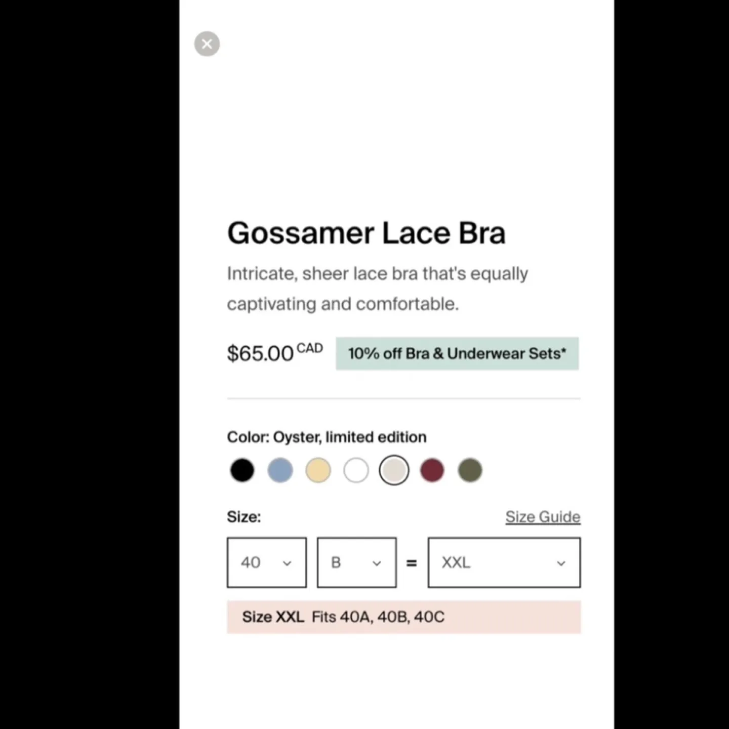 Knix Gossamer Lace Bra - Oyster, Size XXL image indicator(4)