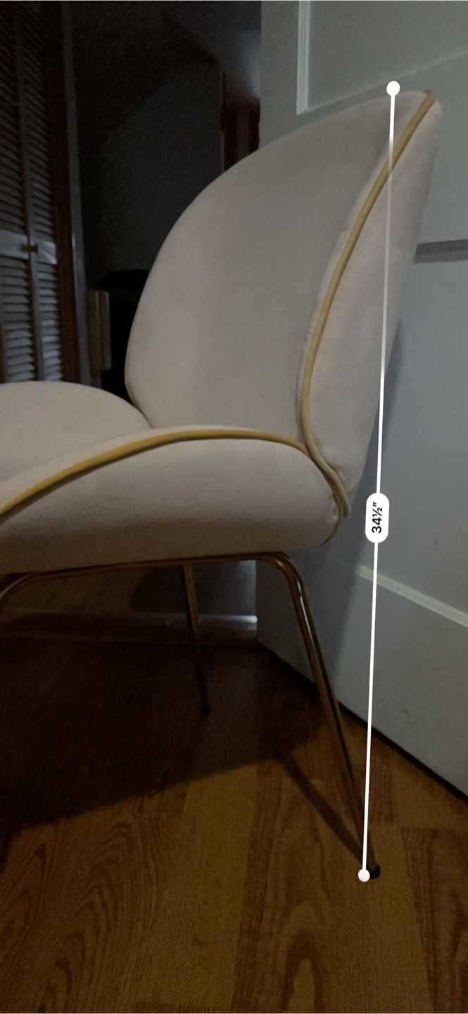 Velvet Dining Chair - Blush Pink & Gold - photo 3