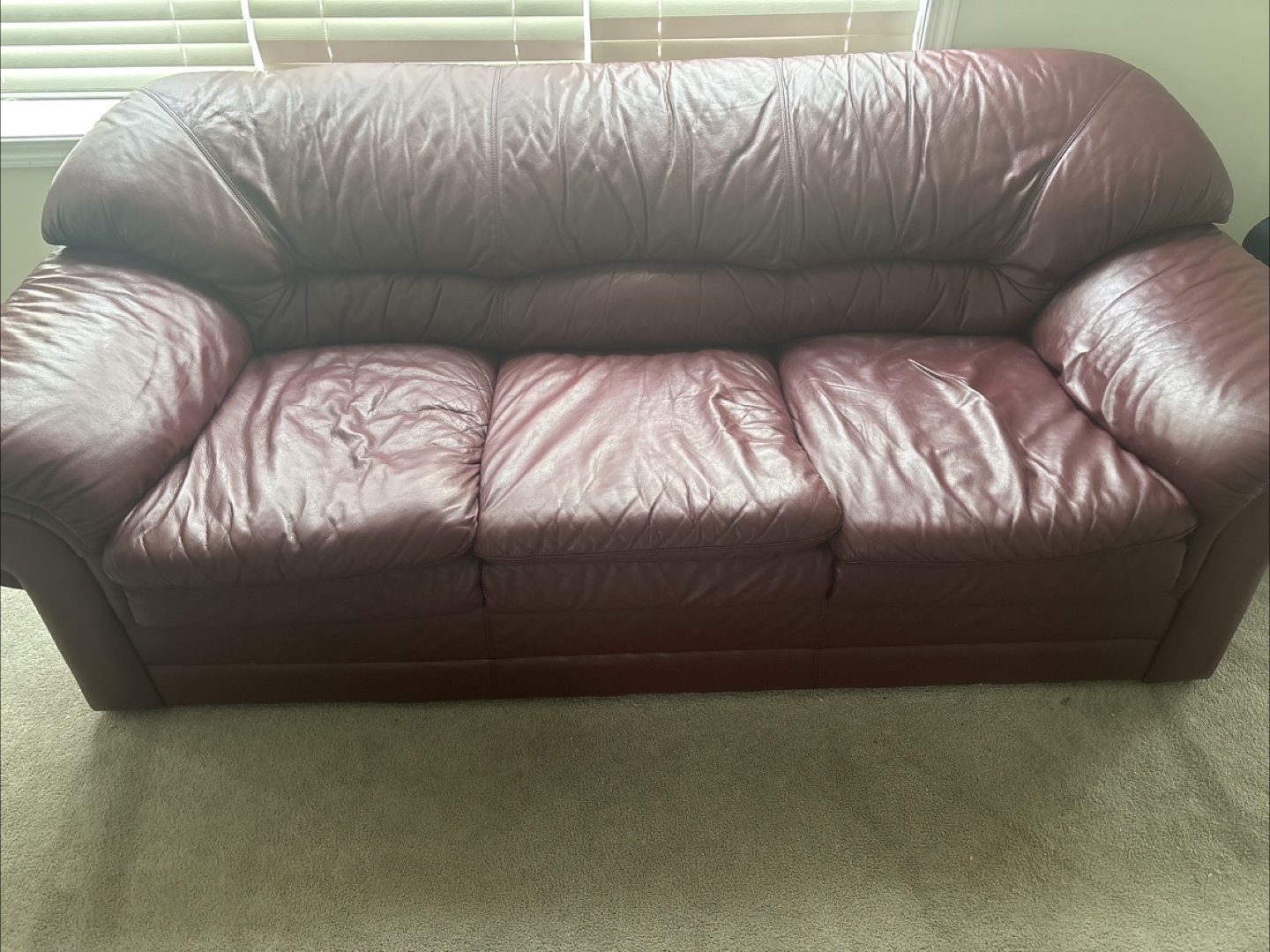 Burgundy Leather Sofa