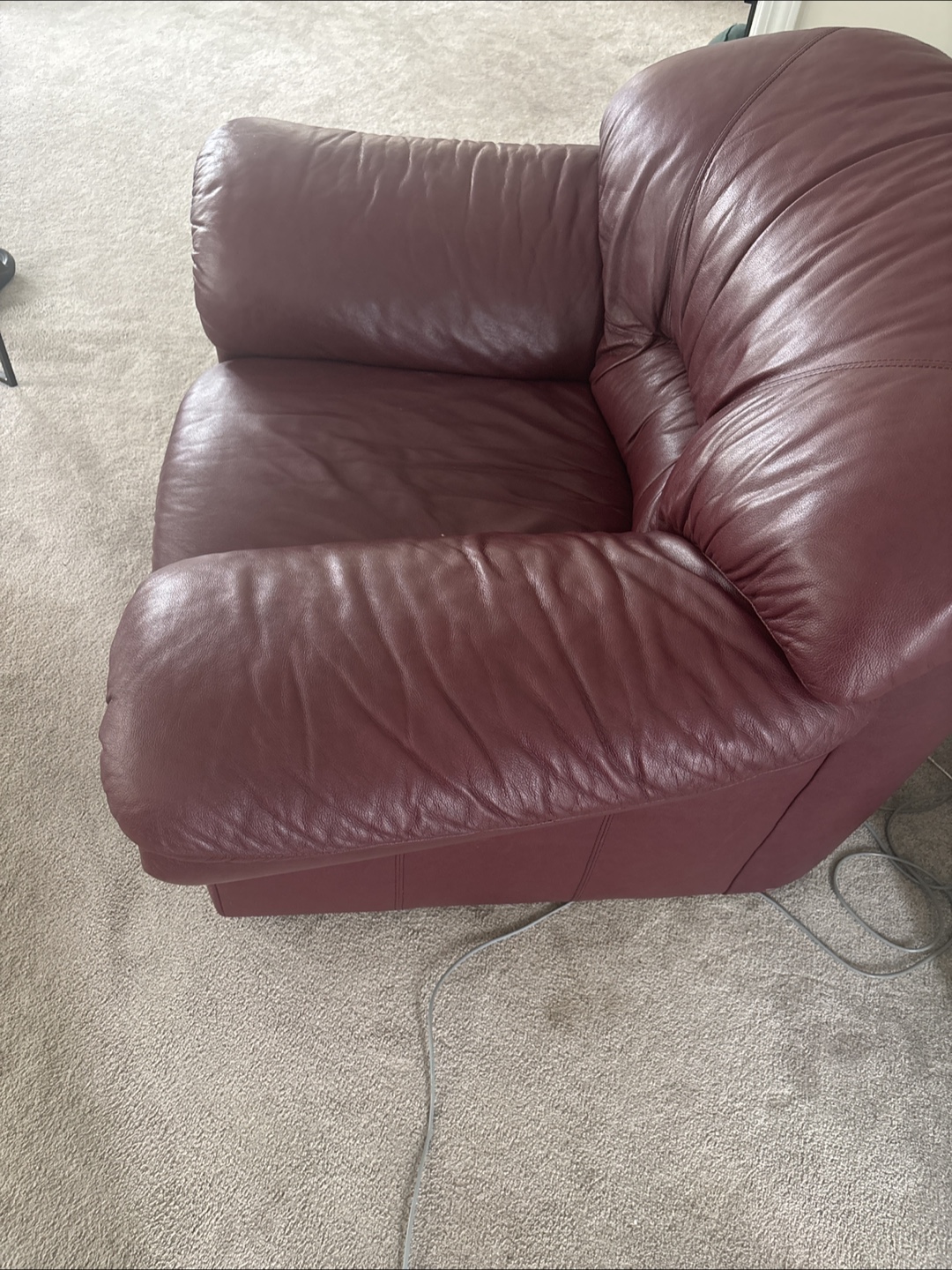 Leather Armchair - Burgundy - photo 2