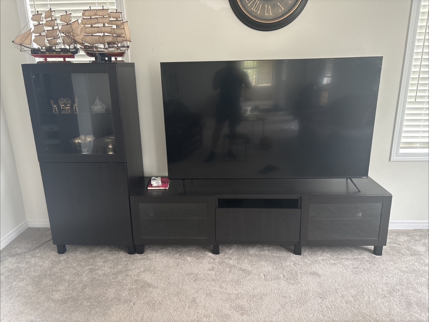 IKEA Black-Brown TV Stand and Display Cabinet