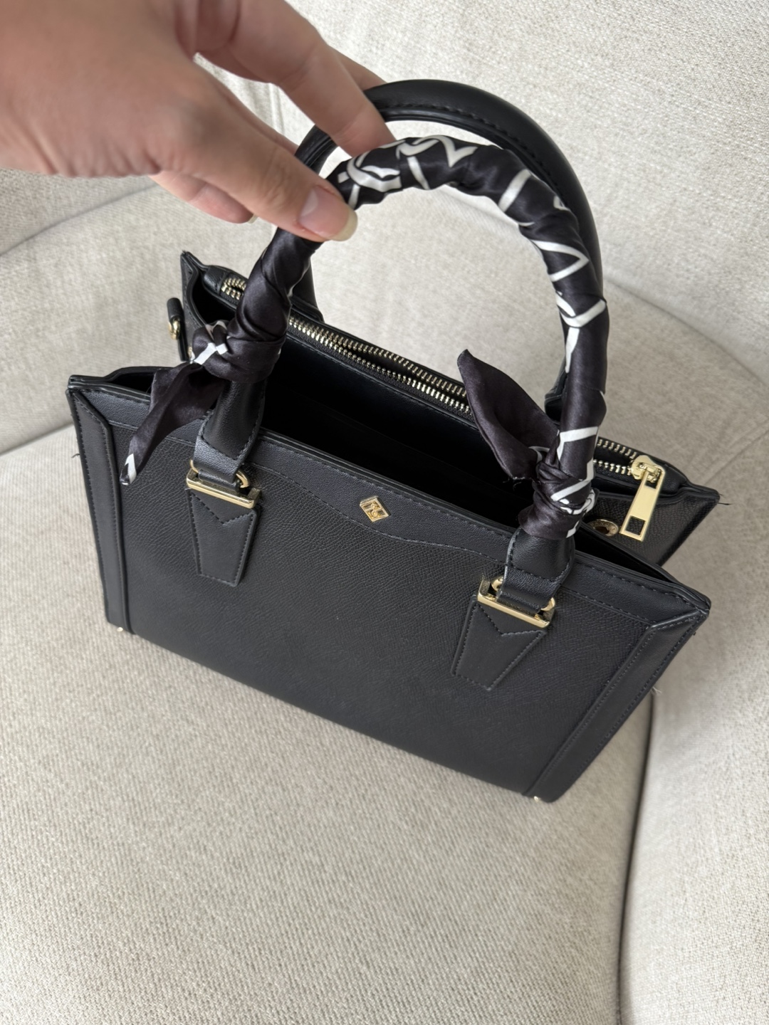 Call it spring Black Leather Handbag