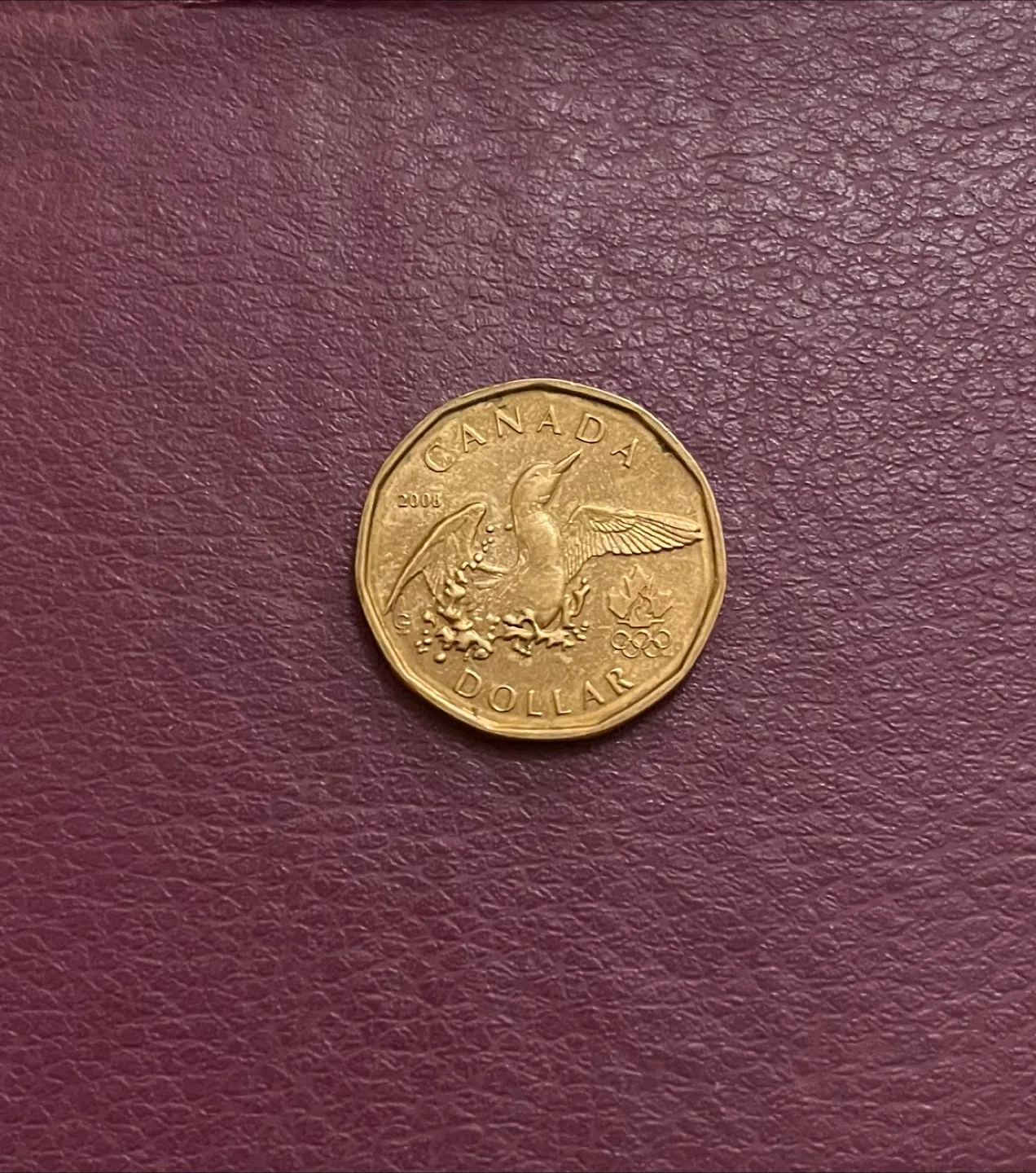 2008 Canada Olympic Lucky Loonie Coin thumbnail